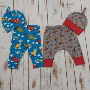 Baby Set of 2 Leggings Dinosaur and Puppy